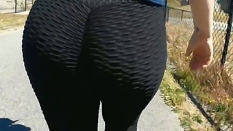 Sexy Milf Shows Off Her Big Ass In Leggings Outdoors
