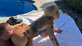 Kali Roses And Teddy Tarantino'S Hot Poolside Scene With A Big Ass Blonde Mom.