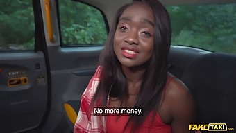 African-American Woman In A Phony Taxi Striptease And Engages In Intense Rough Intercourse