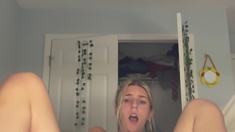 Young Woman Reaches Orgasm Through Self-Pleasure Amidst Family Presence